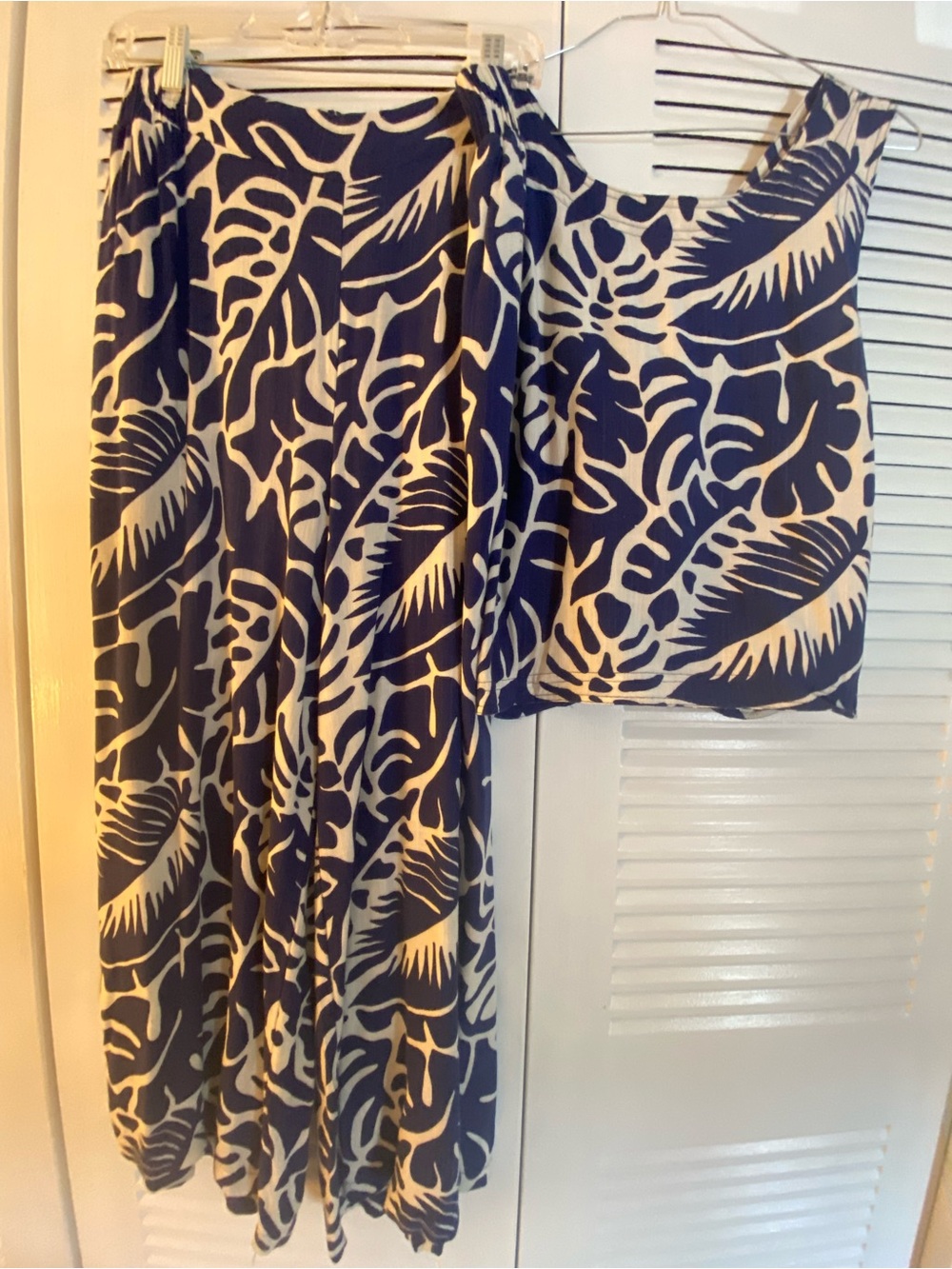 Rose & Olive Navy and White Tropical Swim Cover-Up Set